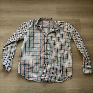 Men's Plaid Columbia Button Down Long Sleeve Shirt Size Large